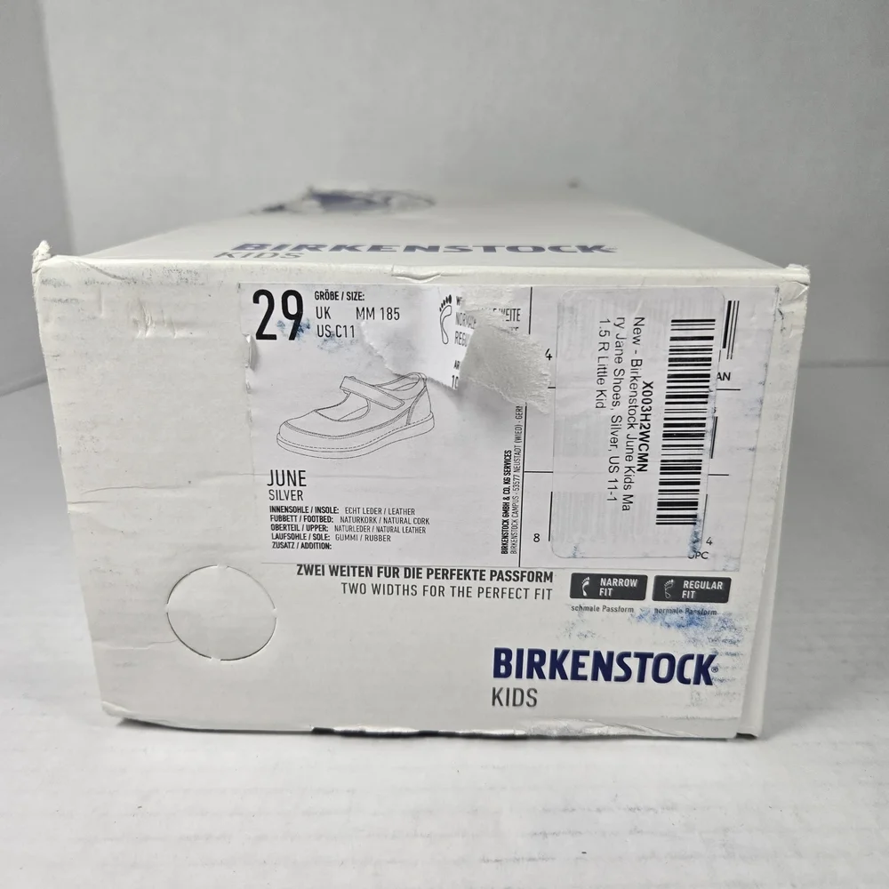 Birkenstock June Mary Jane Silver Dress Shoes Size EU 29 Regular US C11-11 1/2